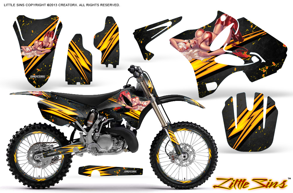 Yamaha YZ125-YZ250 02-12 Graphics Kit Little Sins Black NP Rims